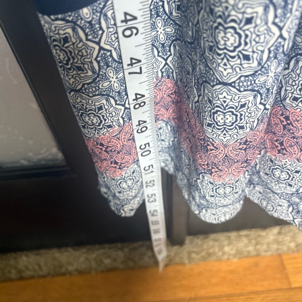 Wisp Petites Boho Maxi Dress Navy Pink Paisley Sleeveless US 2P - Picture 7 of 10